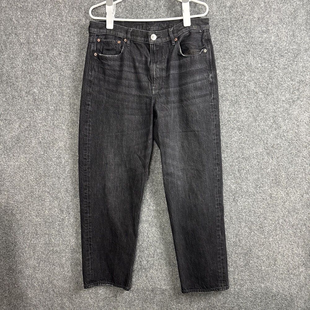American Eagle 90's BoyFriend Crop Jeans Womens Size 12 Black